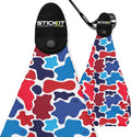STICKIT Magnetic Golf Towel, Patriotic Camo | Top-Tier Microfiber Golf Towel with Deep Waffle Pockets | Industrial Strength Magnet for Strong Hold to Golf Carts or Clubs | Red, White and Blue Camo