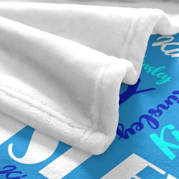Name Blanket Personalized Blanket for Adult Kids Flannel Customize Throw Blanket Custom (Color 25, 60 x 80 Inches)