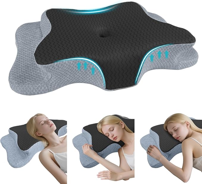 Cervical Pillow for Neck Pain Relief, Memory Foam Pillow, Ergonomic Contour Bed Pillow, Soft for Side Sleep Stomach Sleeping and Back Sleepers