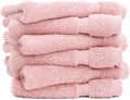 Luxury Hotel & Spa Collection, 100% Turkish Cotton 700 GSM Cloth, for Body wash, Makeup Remover & Facial Cleaning, Baby, face, Dobby Border Soft washcloths Towel Set 13" X 13", Pink, Set of 6