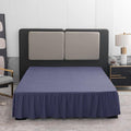 Navy Blue Bed Skirt Queen Size Ruffled Bed Skirt with Split Corners, Queen Bed Skirt 16 Inch Drop, TSUTOMI Queen Size Bed Skirt Navy Blue for Ruffled Bed Skirt with Split Corners, Bed Skirt Queen Size
