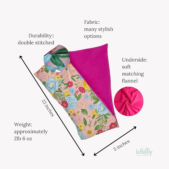Microwave Heating Pad for Neck and Shoulders, Heated Wrap, Hot and Cold Pack, Scented or Unscented, Reusable Moist Heat Therapy, Microwavable Bean Bag, 5" x 23" (Patchwork, Chamomile & Peppermint)