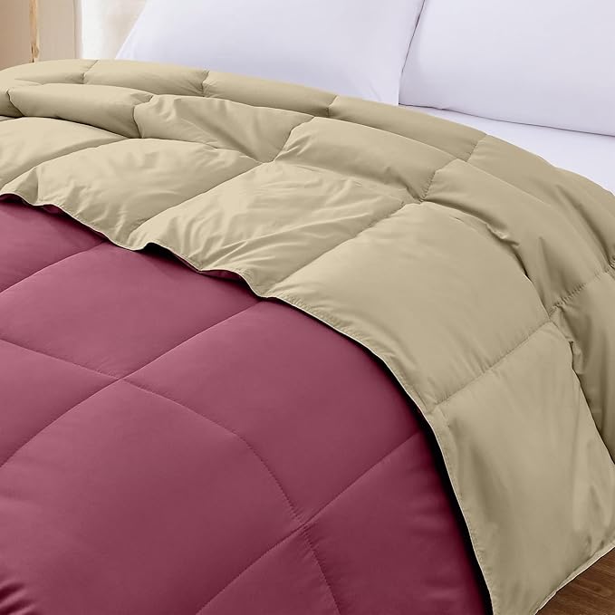 Modern Threads Down Alternative Reversible Comforter Red/Beige Twin