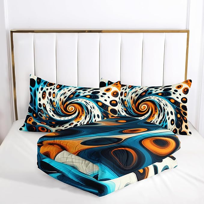 Leopard Print Geome Comforter Set Full Size，Leopard Print Bedding Set Full