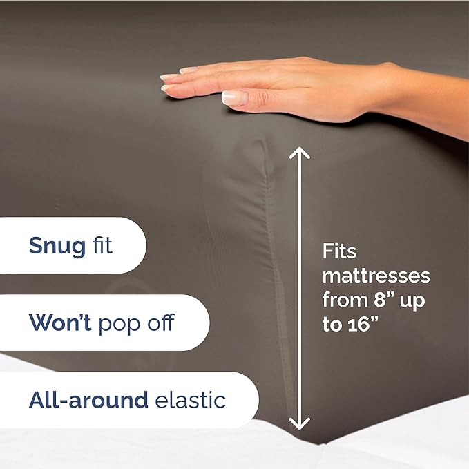 Twin XL Size 3 Piece Sheet Set - Extra Soft, Breathable & Cooling - Hotel Luxury Durable Bed Sheets - Deep Pockets, Easy-Fit & Wrinkle-Free - Taupe Brown Oeko-Tex