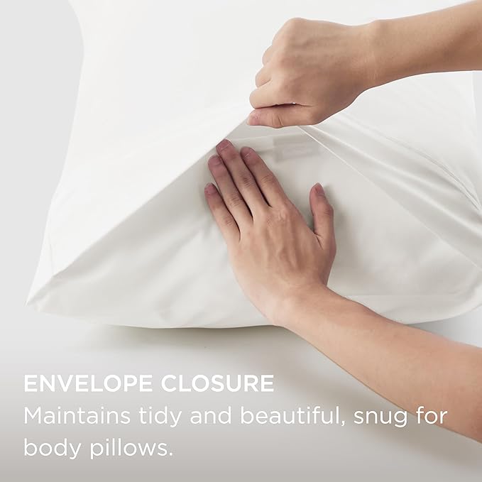 Bedsure Body Pillow Case Cover - Ivory Brushed Microfiber Long Pillow Cases, Ultra Soft and Cozy Body Pillowcase with Envelope Closure, Wrinkle, Fade and Stain Resistant, 1 Pack, 20x54 Inches