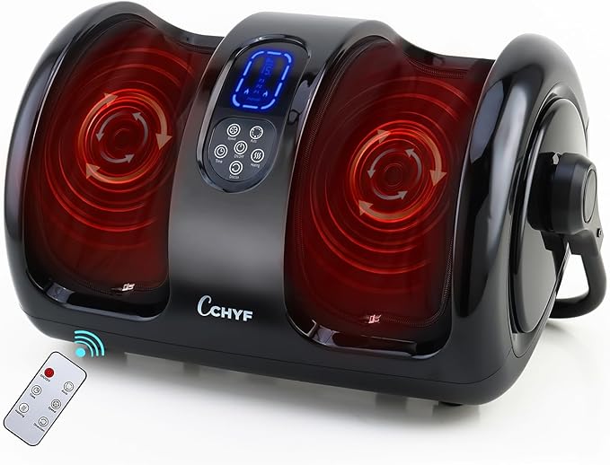 Shiatsu Foot Massager with Heat,Foot Massager for Plantar Fasciitis,Pain Relief and Heat Therapy,Massage Foot/Calf with Deep Kneading,Christmas Gift for Women and Men(Black)