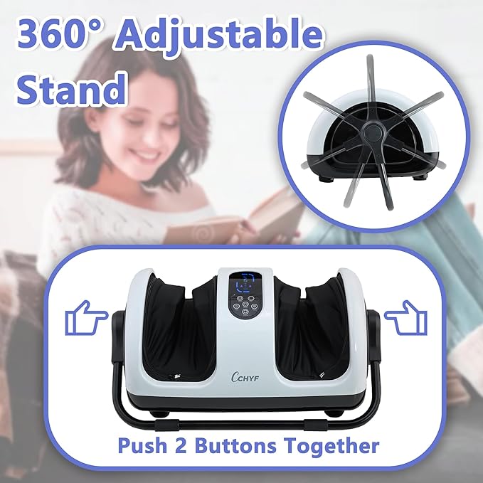 Foot Massager with Heat,Shiatsu Foot Massager for Plantar Fasciitis,Pain Relief and Heat Therapy-Massage Leg/Calf/Ankle with Deep Kneading,Gift for Family and Friends(White)