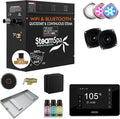 SteamSpa Steam System 7.5kW Steam Shower Generator with Bluetooth Wifi, Quickstart Continous Steam, Advanced Touch Pad Screen, Chroma Lights, Drain Pan and Auto Drain Black RVBS750BK-A