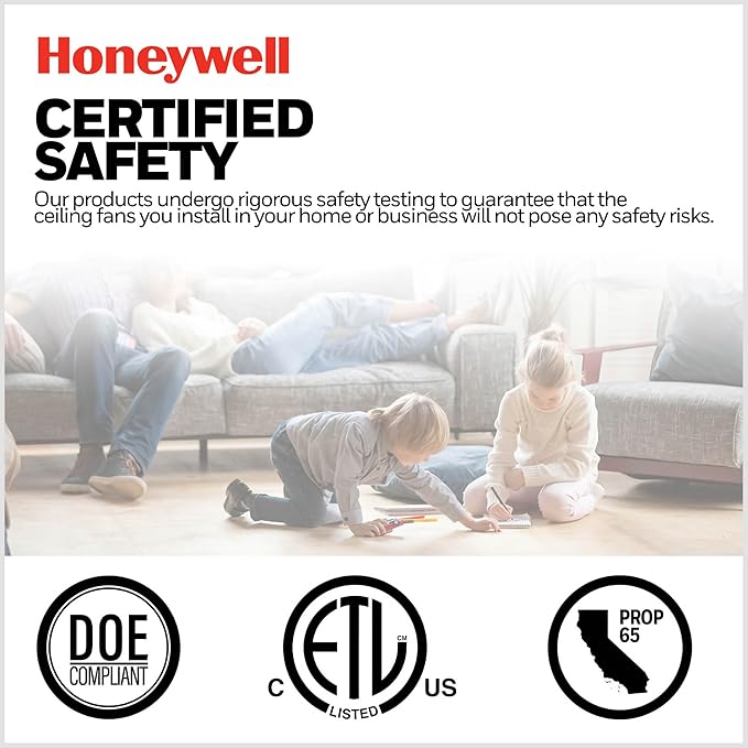 Honeywell Ceiling Fans Carnegie, 52 Inch Industrial Style Indoor LED Ceiling Fan with Light, Remote Control, Dual Mounting Options, 5 Dual Finish Blades, Reversible Airflow - 51460-01 (Silver)