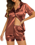 Ekouaer Pajamas for Women Set Silk Satin Pjs Shorts Sleepwear 2 Piece Loungewear S-XXL