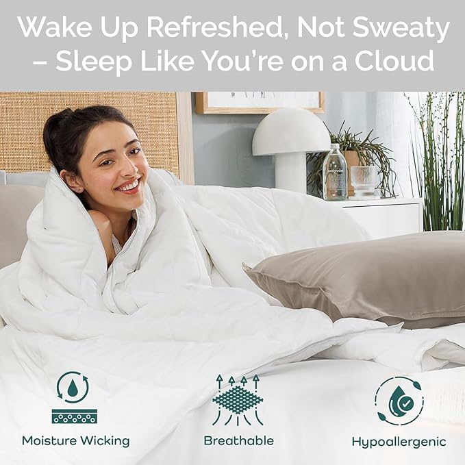 100% Viscose Derived from Bamboo Comforter, Cooling Comforter, Duvet Insert, Breathable, Extra Fluffy, Lightweight Comforters, Oversized King