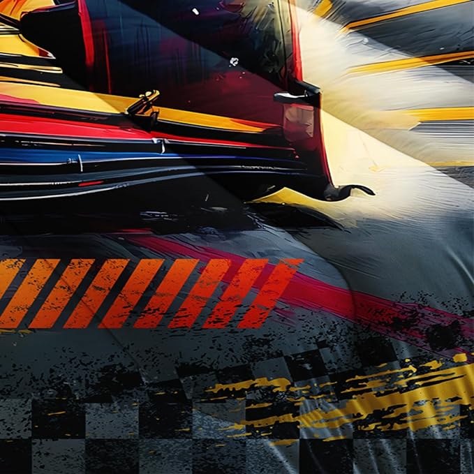 F1 Race Car Comforter Set Queen for Boys，Boys Queen Size Bedding Set Race Car，with 1 Comforter with 2 Pillow Case，F1 Race Car Themed Bedroom Decor