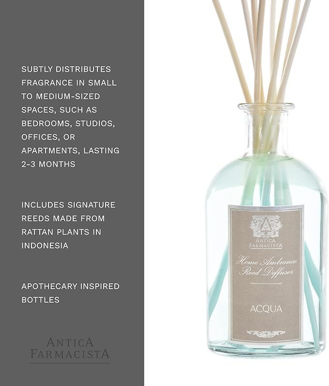 Antica Farmacista Home Ambiance Diffuser - Long-Lasting Reed Scent Diffuser - Luxury Room Freshener Gift - Acqua, 8.45 fl oz