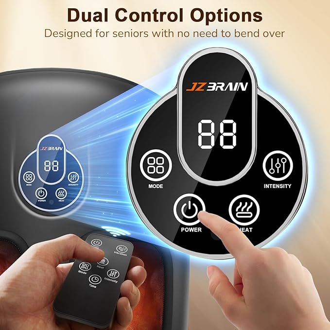 Shiatsu Foot Massager Machine with Heat : Deep Kneading Foot Massager with Vibration & Compression for Plantar Fasciitis & Neuropathy - for Women & Men,Relax for Home Office Use (Black)