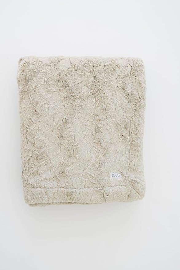 GRACED SOFT LUXURIES Feather Faux Fur Throw Blanket | Ultra Soft & Fluffy 50x60 inches | Cozy, Thick & Warm | Perfect for Bed, Couch, and Outdoor Use for Kids & Adults