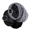 Satin Lined Sleep Cap Bonnet for Curly Hair and Braids, Stay On All Night Hair Wrap with Adjustable Strap for Women and Men, Black and Grey, Pack of 2