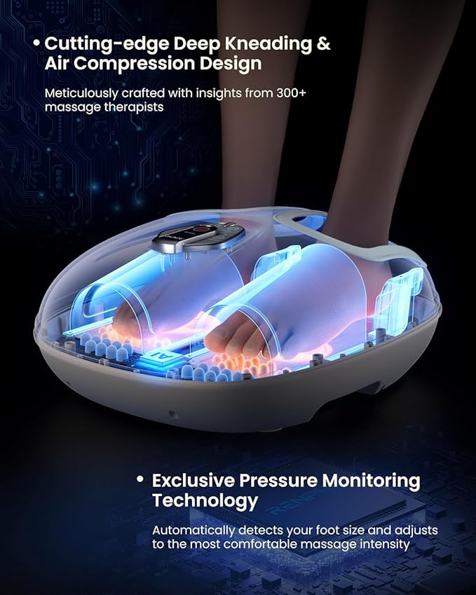 RENPHO Foot Massager Machine with Heat [2026 Upgraded], Shiatsu Foot Massager for Plantar Fasciitis, Christmas Gifts for Women, Cordless Control, Voice Control (New)