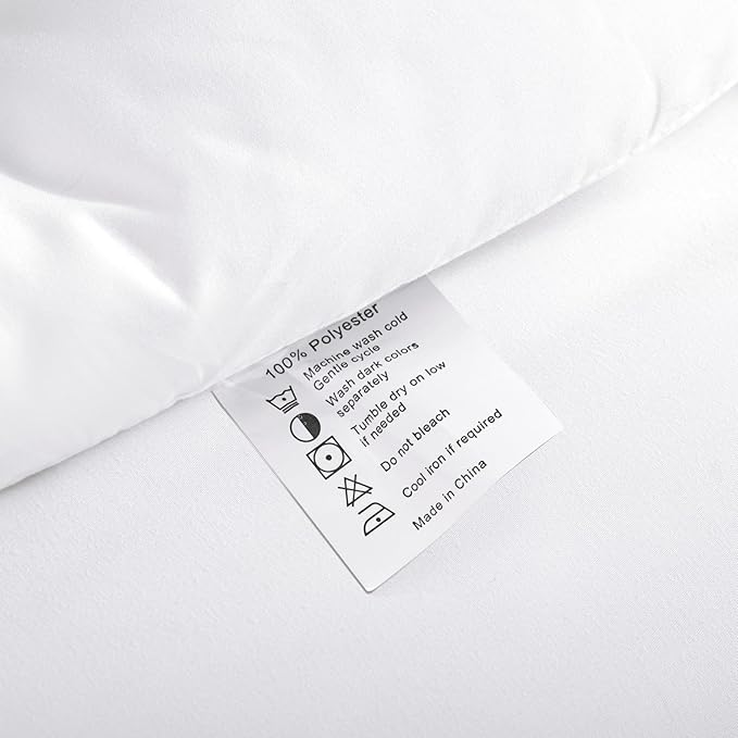 ROSGONIA Oversized Queen Comforter White, 3pcs (1 Comforter & 2 Pillowcases) Lightweight Oversized Queen Comforter Sets Bedding Blanket Quilts