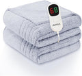 Heated Electric Blanket Full Size - 72"x84" Flannel Heating Blanket with 10 Heating Levels & 5 Time Settings Over-Heat Protection, Winter Warmer for Adults with ETL Certification（Grey）