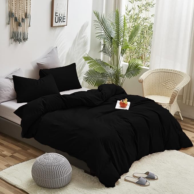 Cottonight Black Comforter Cal King Men Black Bedding Comforter Set California King Dark Color Modern Quilts Blanket Soft Breathabel Gothic Comforter Set for Adults Teens
