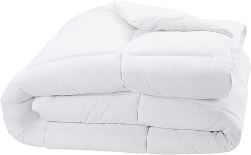 Amazon Basics Soft White Down Alternative Comforter and Duvet Insert with Corner Tabs, Cozy and Heavy, King Size, Warm