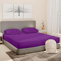 Split King Sheets Sets for Adjustable Bed Cotton, Luxury Sheets, Egyptian Cotton Sheets, 5 Piece 100% Cotton Split King Sheet Set, Sateen Sheetts, 2 Fitted - 16" Deep Pocket, Purple