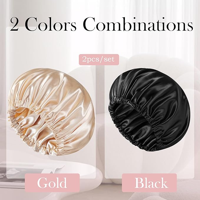 Satin Bonnet Double Layer Silk Bonnet for Sleeping Women Hair Care for Natural Curly