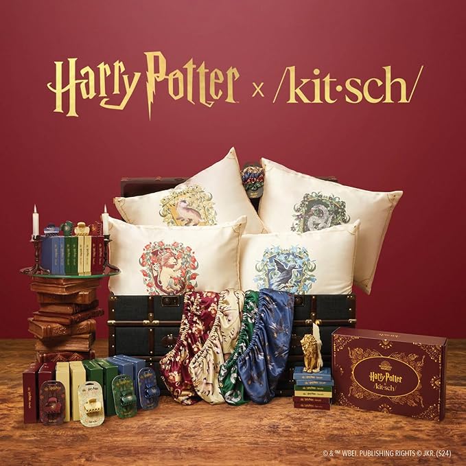 Kitsch Harry Potter x Satin Microfiber Hair Towel Wrap for Women - Super Absorbent, Quick Dry, Anti-Frizz, for Long & Short Hairs, Turbans for Women, Hair Wrap - Gryffindor