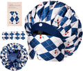 Pleated Silk Sleeping Bonnet with Eye Mask Double Layer Satin Hair Bonnets Sleep Cap for Curly Natural Hair