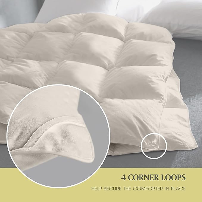 Farm To Home Down Alternative Comforter King Size 100% Organic Cotton Duvet Insert Hotel Collection Hypoallergenic Comforter Machine Washable Comforter 108 x 98 for All Season