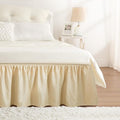 RIMELA Oatmeal Bed Skirt Queen Size 18 Inch Drop, Elastic Bed Skirting for Bed Base and Frame, Bedding Dust Ruffle Easy to Install, Lightweight Wrap Around Adjustable Bedskirt