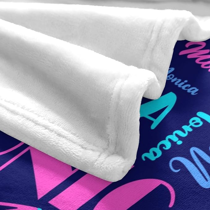 Name Blanket Personalized Blanket for Adult Kids Flannel Customize Throw Blanket Custom (Color 29, 30 x 40 Inches)