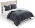 UGG Blissful Full/Queen Comforter Set with 2 Pillow Shams Reversible White Comforter Plush Fluffy Warm Bed Set Premium Down Alternative Bedding for College Dorm Essentials, Full/Queen, Blue Imperial