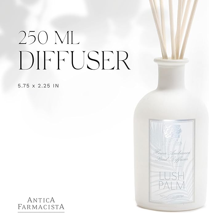 Antica Farmacista Home Ambiance Diffuser - Long-Lasting Reed Scent Diffuser - Luxury Room Freshener Gift - Lush Palm, 8.45 fl oz