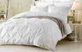 Duvet Cover Oversized King Cotton Pinch Pleated 800 Thread Count 100% Egypitian Cotton 1 Duvet Cover & 2 Pillow Shams Long Staple Quilt Silky Soft, Breathable with Zipper -3 Piece Set (White)