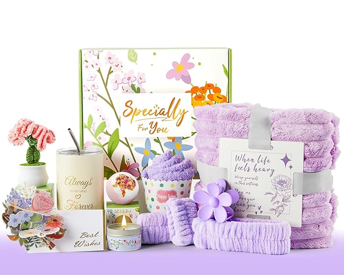 Birthday Gifts for Women, Care Package Get Well Soon Gift, Relaxing Spa Gift Baskets Unique Gifts for Women, Thinking of You Gifts Christmas Gift for Mom, Wife, Sister, Best Friend