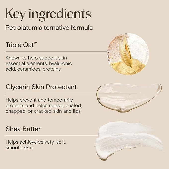 Aveeno Skin Relief Healing Ointment, 72-Hour Skin Protectant with Triple Oat & Shea Butter for Extra Dry, Cracked & Sensitive Skin, Fragrance-Free & Multi-Use for Lips, 7.2 oz