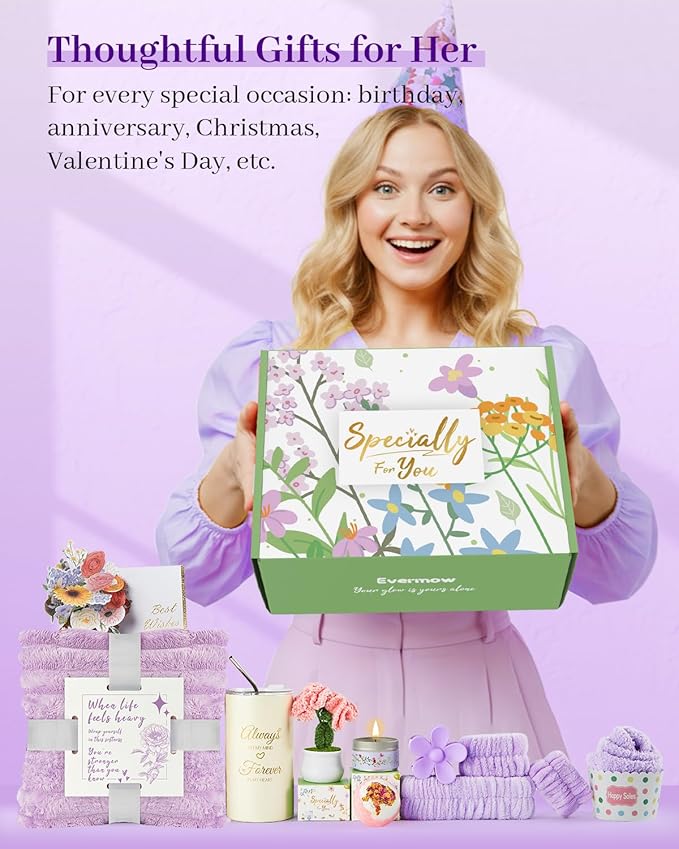 Birthday Gifts for Women, Care Package Get Well Soon Gift, Relaxing Spa Gift Baskets Unique Gifts for Women, Thinking of You Gifts Christmas Gift for Mom, Wife, Sister, Best Friend