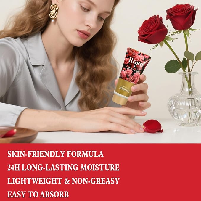 Romantic Rose Christmas Gifts for Women Spa Gift Basket, Bath Set with Bath Bombs & Body Lotion, Anniversary Valentine's Day Gifts for Her, Wife, Girlfriend