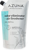 Azuna All-Natural Odor Remover Gel Refill Pouch | Air Purifier with Tea Tree Oil | Plant-Based & Long Lasting | For Pet Odors, Smoke & Strong Odors | Amalfi Breeze, 24 oz.
