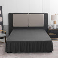Black Bed Skirt Queen Size Ruffled Bed Skirt with Split Corners, Queen Bed Skirt 12 Inch Drop, TSUTOMI Queen Size Bed Skirt Black for Ruffled Bed Skirt with Split Corners, Bed Skirts Queen Size