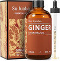 SU JUABA Ginger Oil 4 Fl Oz, 100% Pure Natural for Massage, Diffuser, Aromatherapy, Hair & Skin Care - 118ML