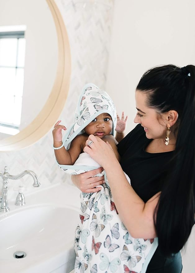 Copper Pearl Premium Knit Hooded Bath Towel with Terry Cloth Interior Dot