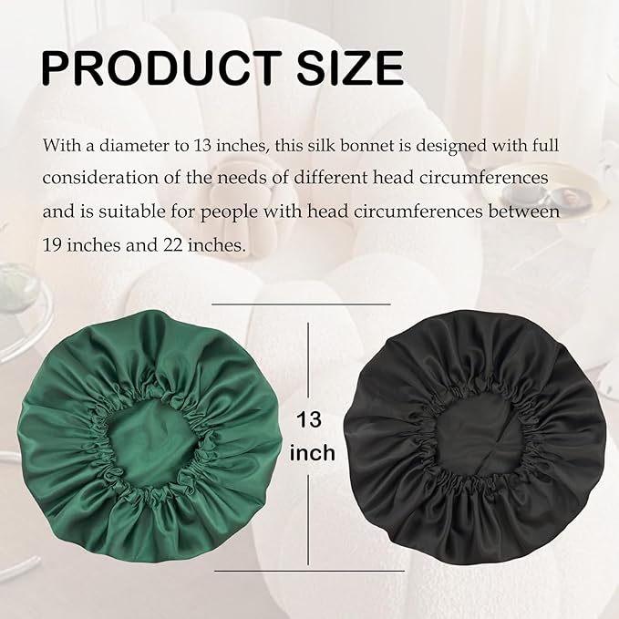 Satin Bonnet Double Layer Silk Bonnet for Sleeping Women Hair Care for Natural Curly