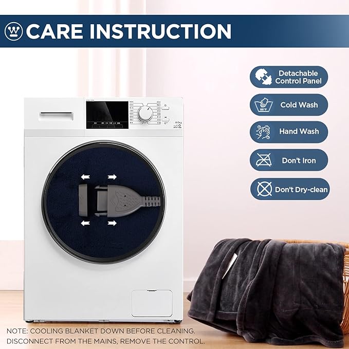 Westinghouse Electric Blanket Heated Throw, Super Cozy Soft Flannel 50"" x 60"" Heated Throw with 6 Fast Heating Levels & 2-10 Auto-Off, Machine Washable, ETL&FCC Certification, Navy Blue