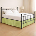 KRISHNA Ruffled Bed Skirt with Split Corners King, 100% Microfiber Hotel Quality, 10 Inch Drop Dust Ruffle Gathered Bedskirt with Platform, 78" x 80", Sage