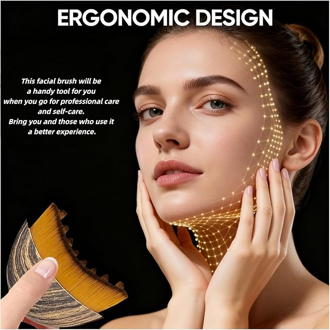 Lymphatic Contour Face Brush Face Lifting Brush Gua Sha Brush for Face Dry Lymphatic Massage Brush Face Depuffer Facial Tool (2PCS)