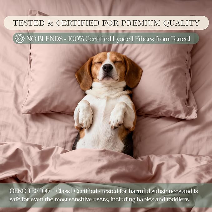 CASILVA Eucalyptus Sheets - Infused with Silver for Anti-Odor, Softer Than Silk Fibers, More Cooling Than Cotton - Perfect for Hot Sleepers & Sensitive Skin - 100% Tencel Lyocell - King Sheet Set