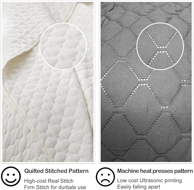 HORIMOTE HOME Cream Quilt Queen Size, Lightweight Quilt for Summer Ultra-Soft Microfiber Modern Style Quilted Clouds Pattern Bedspread Quit Set 3 Pieces(1 Quilt and 2 Pillow Shams)